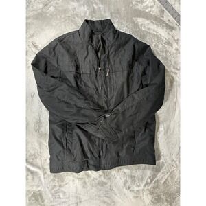 Le Corbusier Mens Black Lightweight Full Zip Mock Neck Jacket Size 2EG